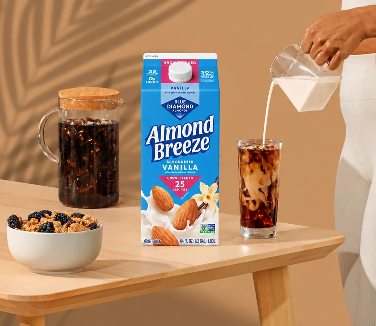 Coffee and Cereal with Almond Breeze Almondmilk