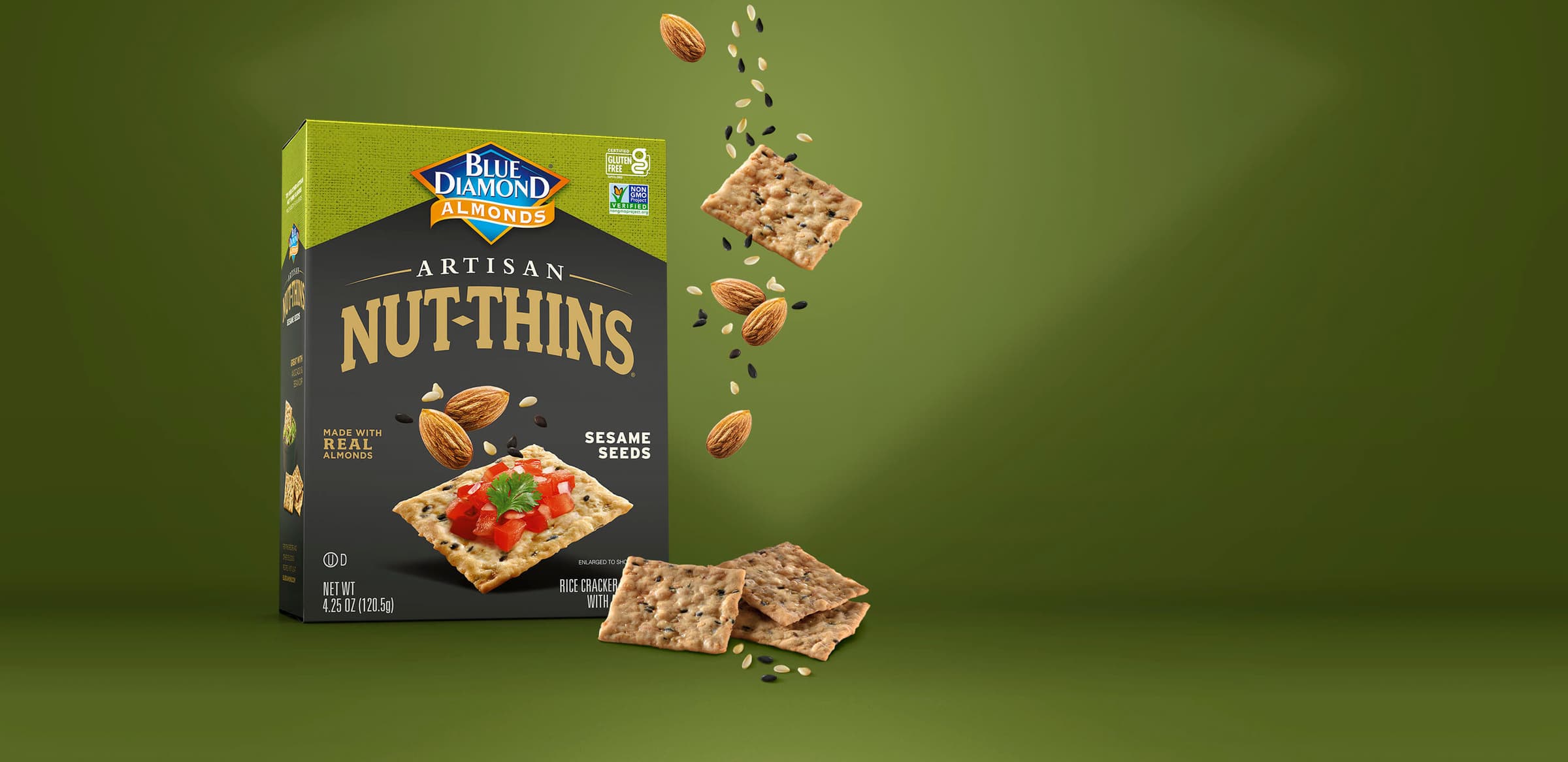NutThins® Sesame Seed Artisan GlutenFree Crackers Blue Diamond