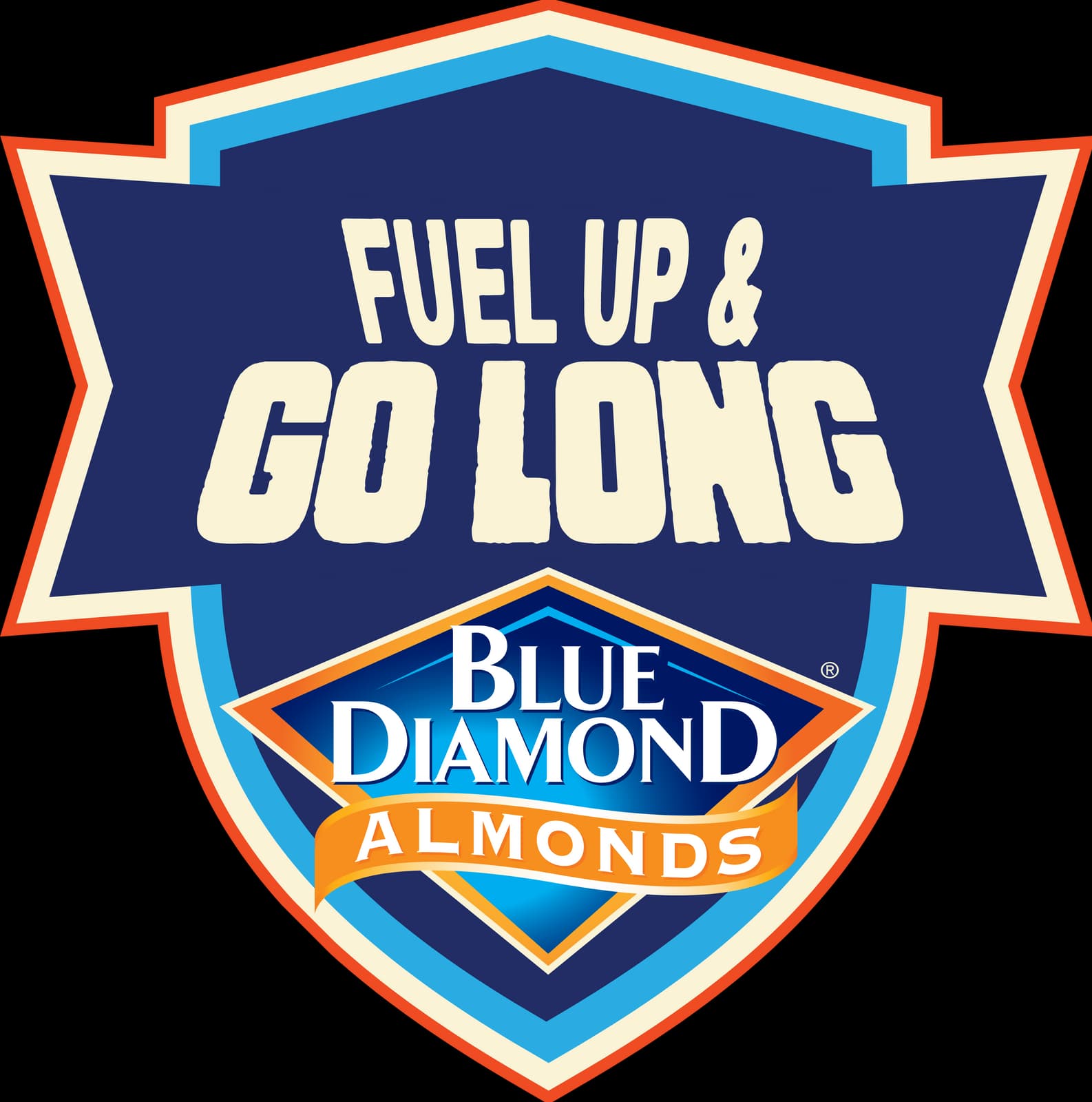 Fuel up & go long. Blue diamond almonds