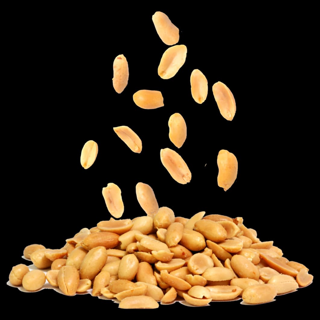 Falling pile of shelled peanuts