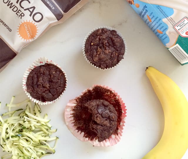 Vegan Chocolate and Zucchini Muffins