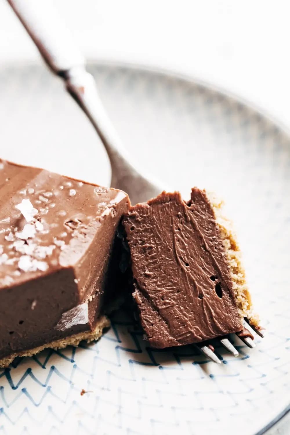 Slice of vegan chocolate pie