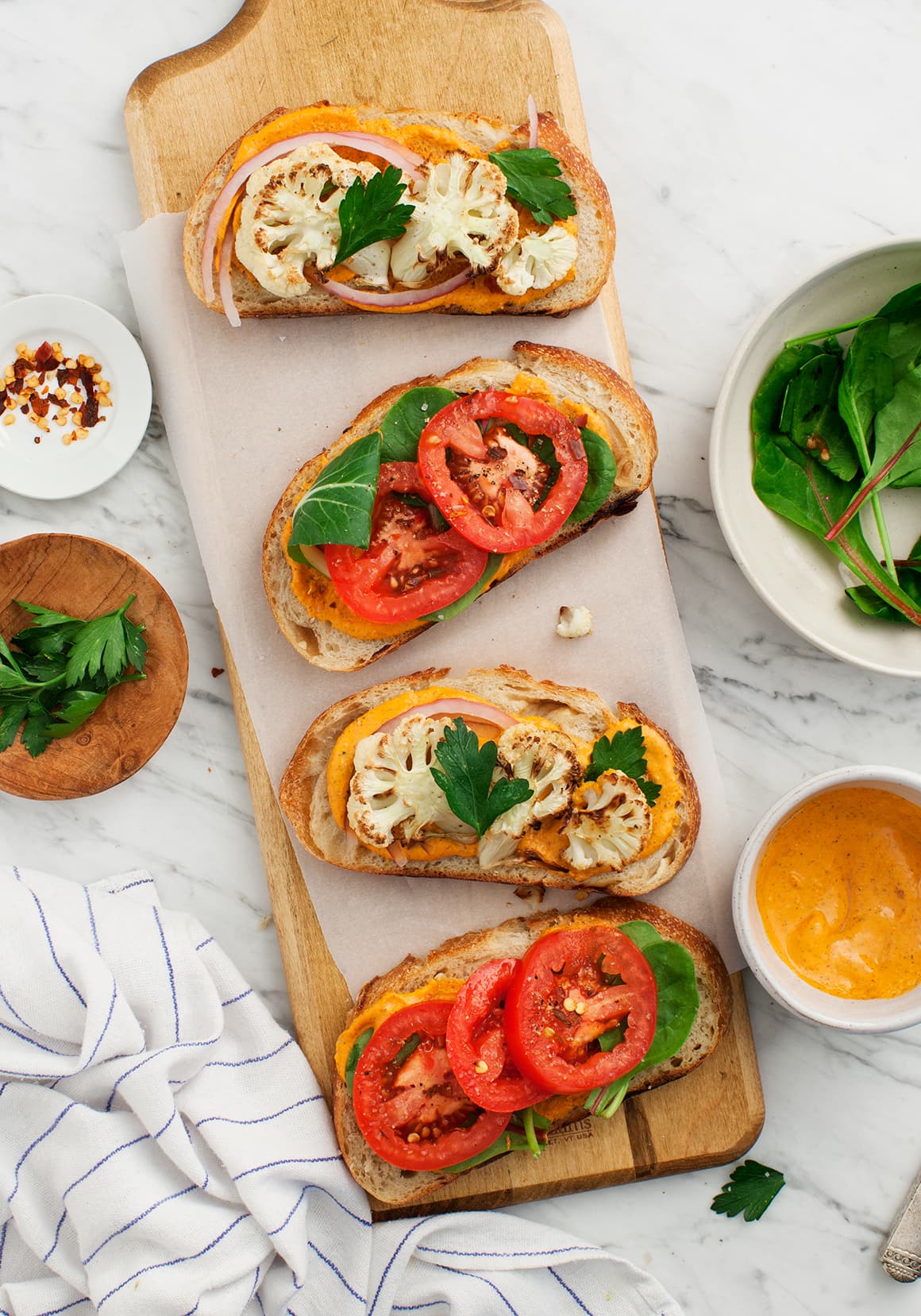 Romesco Cauliflower Sandwiches Recipe | Blue Diamond