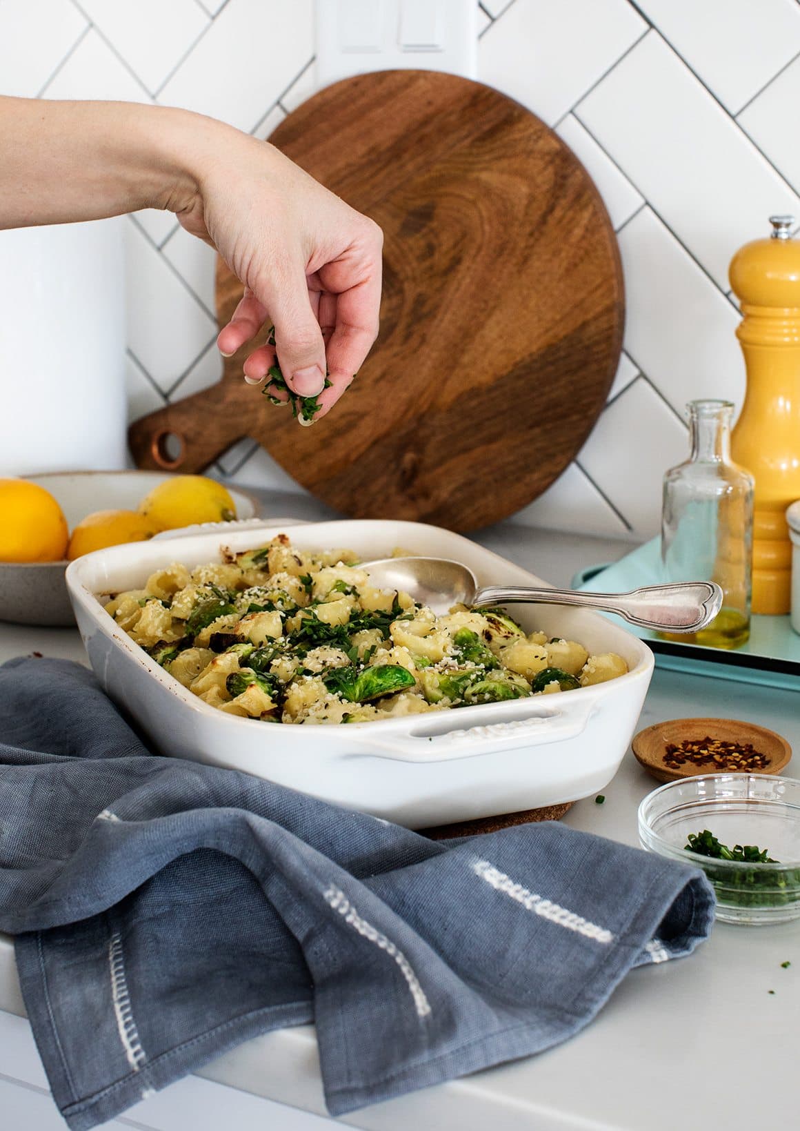 Creamy Vegan Baked Pasta w Brussels Sprouts 01