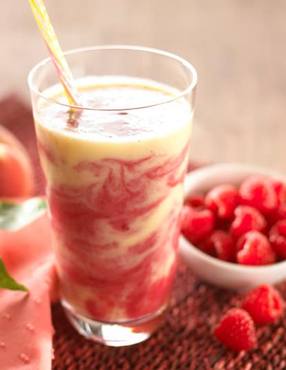 Peach Raspberry Swirl Smoothie Photo