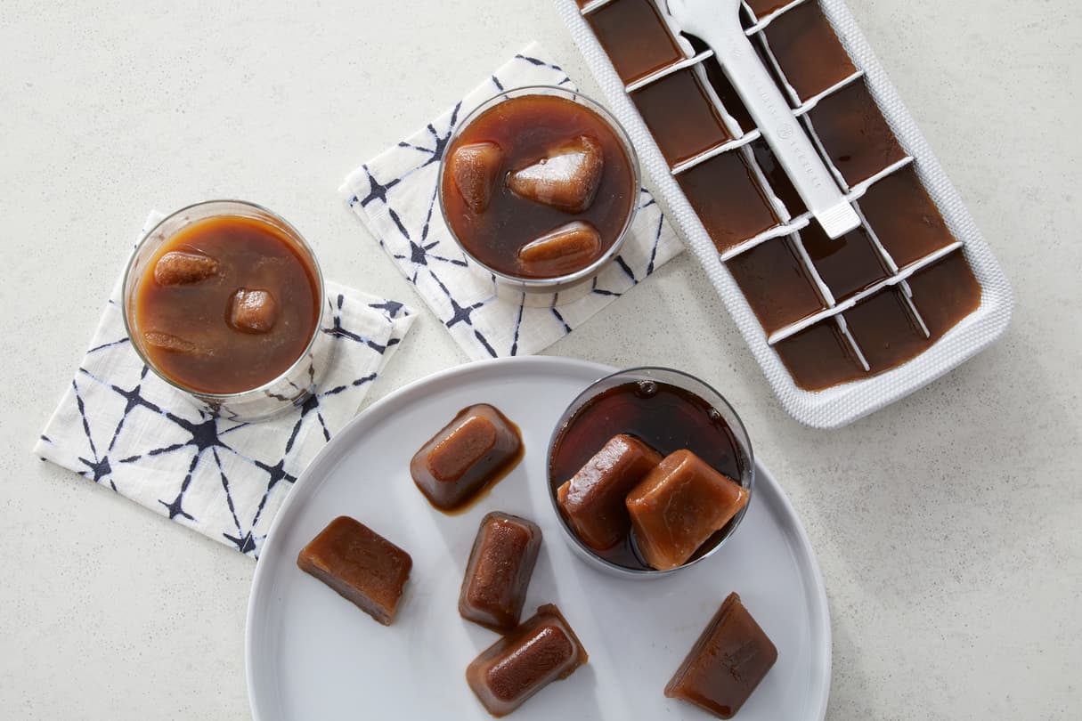 Iced Coffee with Chocolate Ice Cubes Recipe Blue Diamond