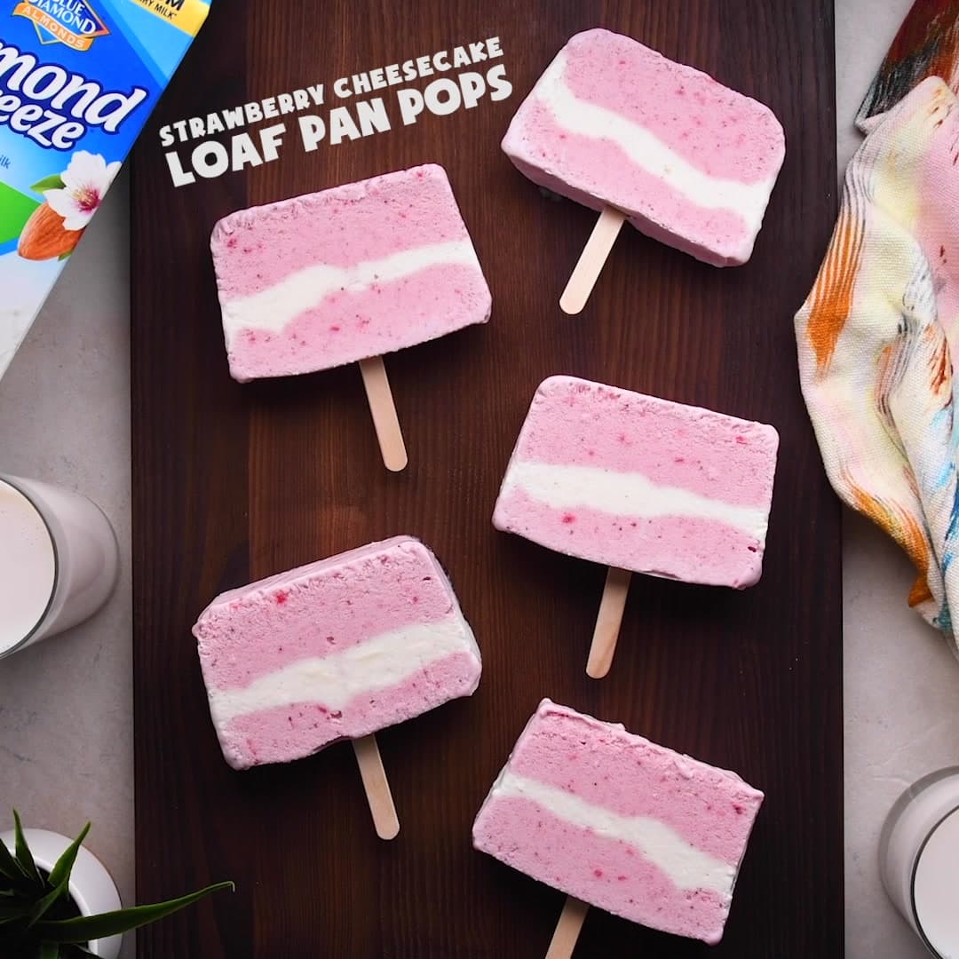Strawberry Cheesecake Loaf Pan Popsicles