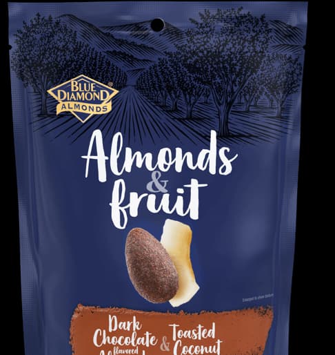 Almonds and Fruit: Dark Chocolate and Toasted Coconut
