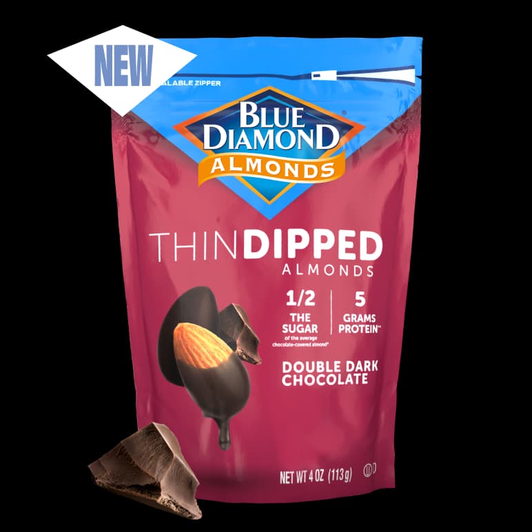 New Thin Dipped Double Dark Chocolate Almonds