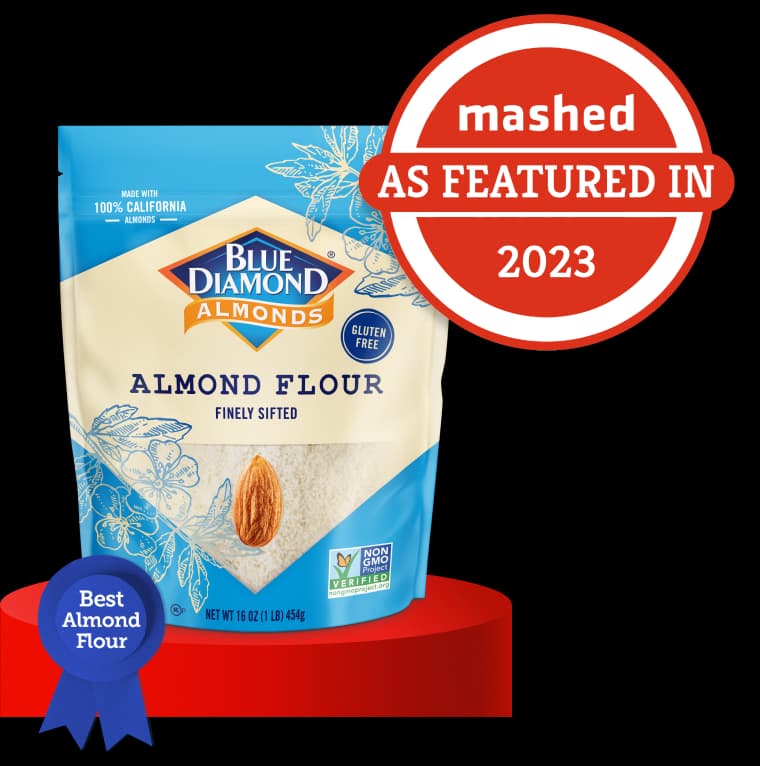 Award winning Almond Flour on a pedestal.