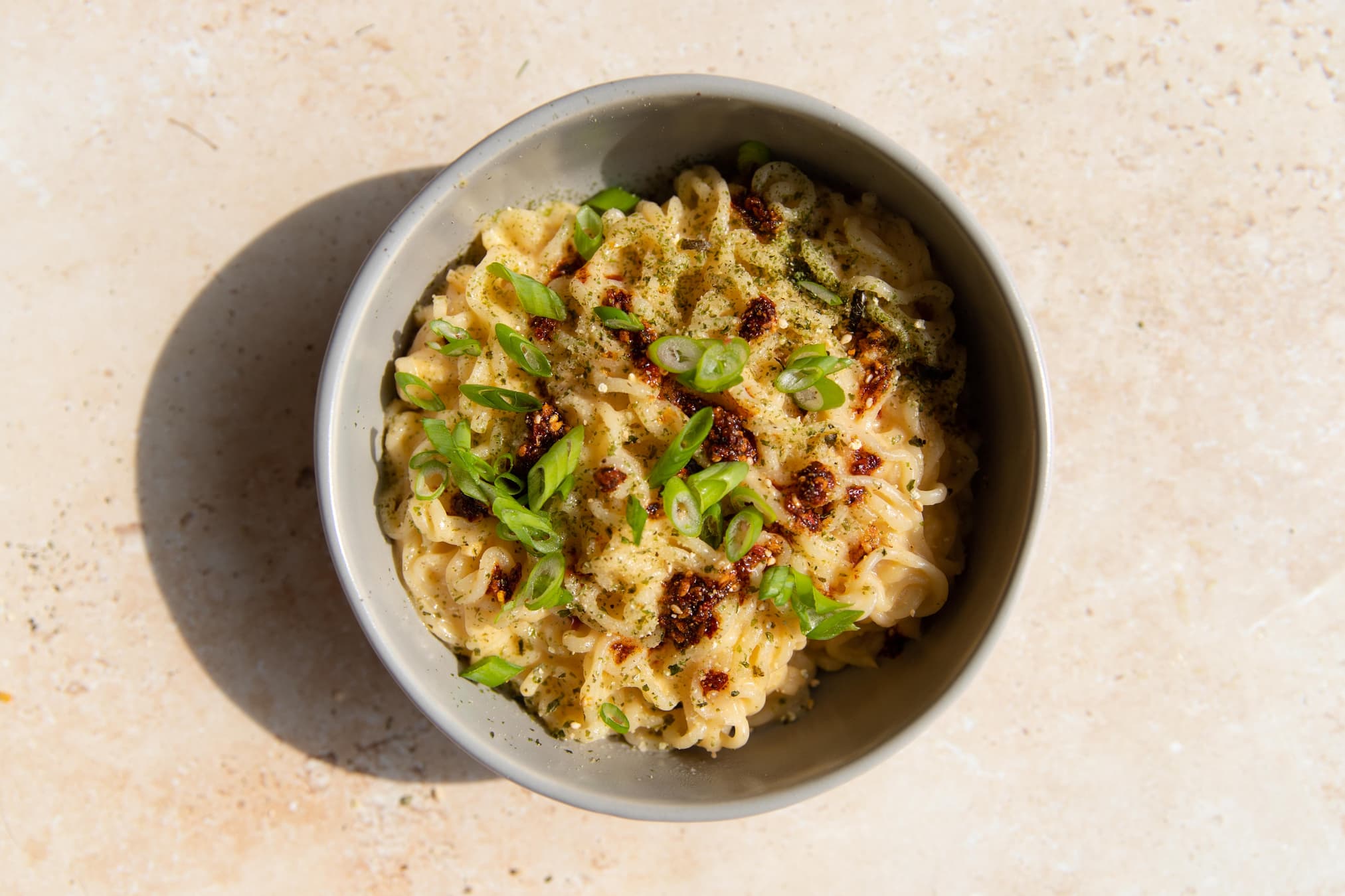 Cheesy Ramen with Chili Oil Recipe Blue Diamond