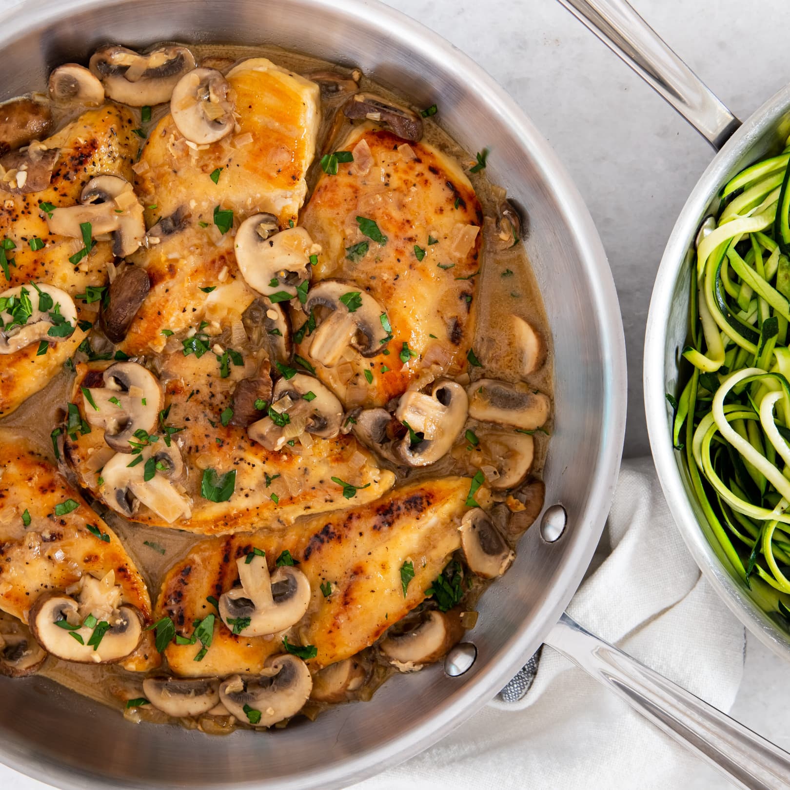 Chicken Marsala with Zucchini Noodles