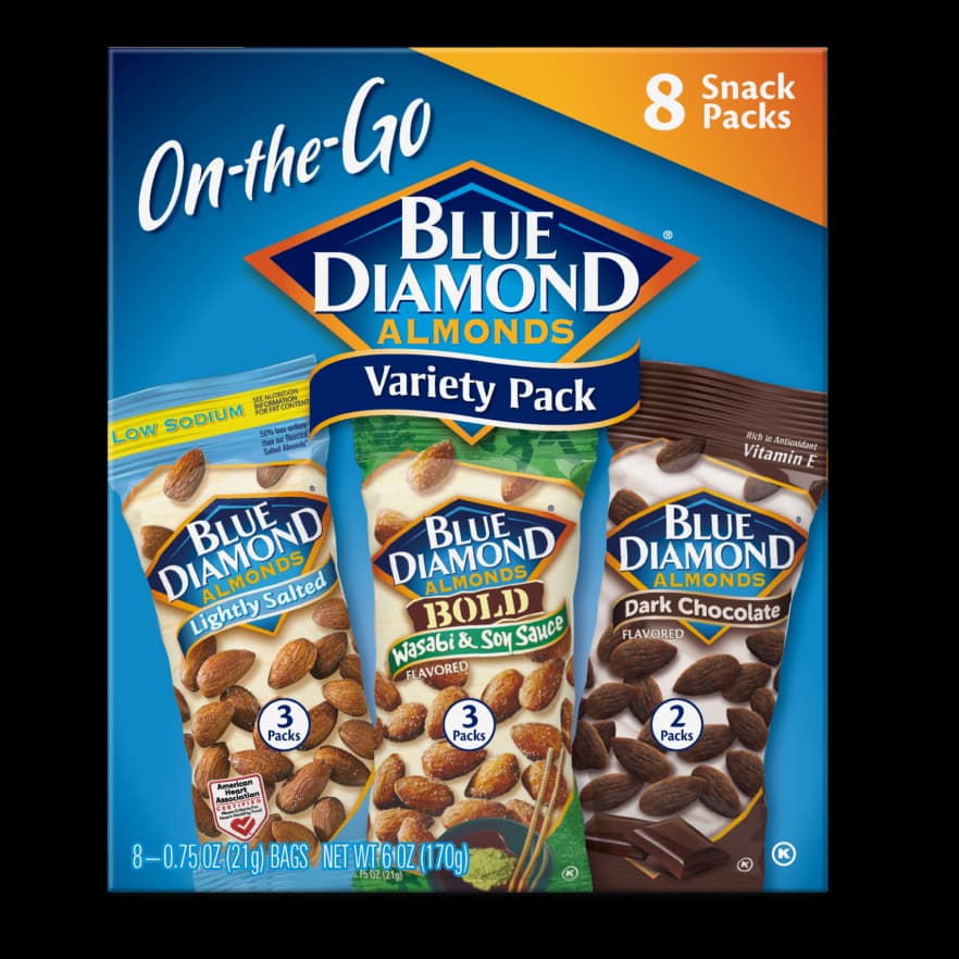 On the go. Blue Diamond Almonds Variety Pack