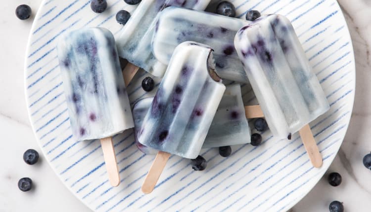 Almond Breeze Blueberry Ice Pops