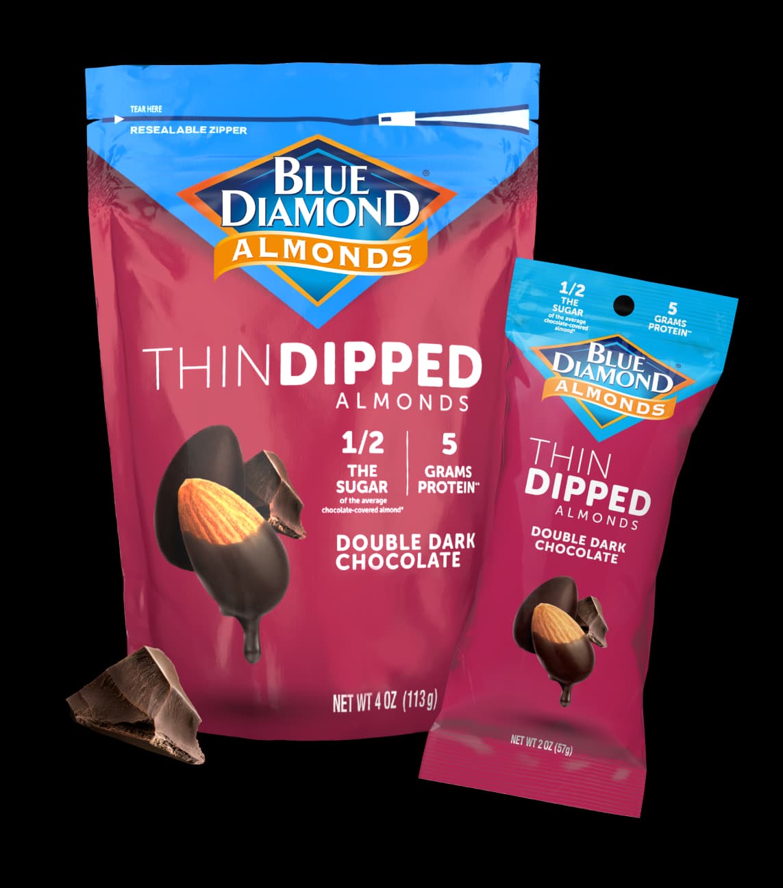 Thin Dipped Double Dark Chocolate Almonds