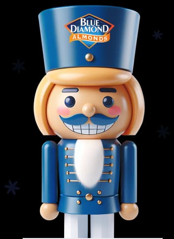 Nutcracker with snowflakes background