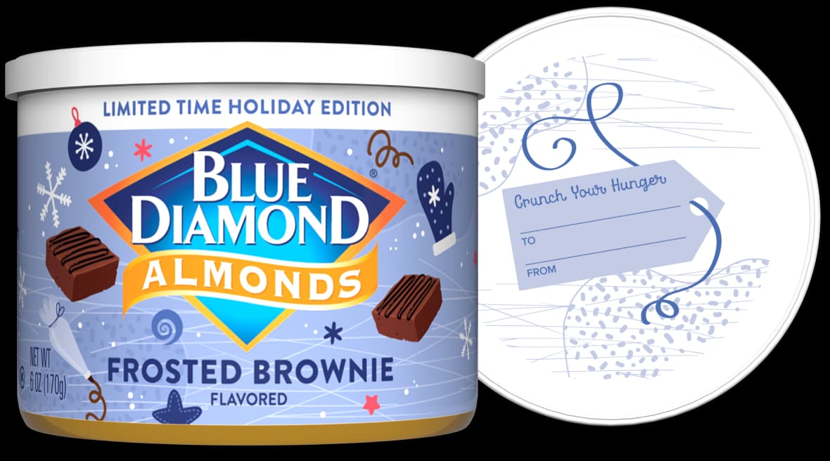 Frosted brownie almonds can