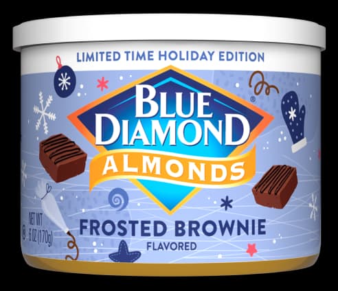 Frosted brownie almonds can