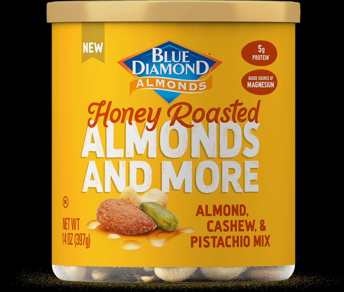 Can of Honey Roasted Almond, Cashew, and Pistachio Mixed Nuts