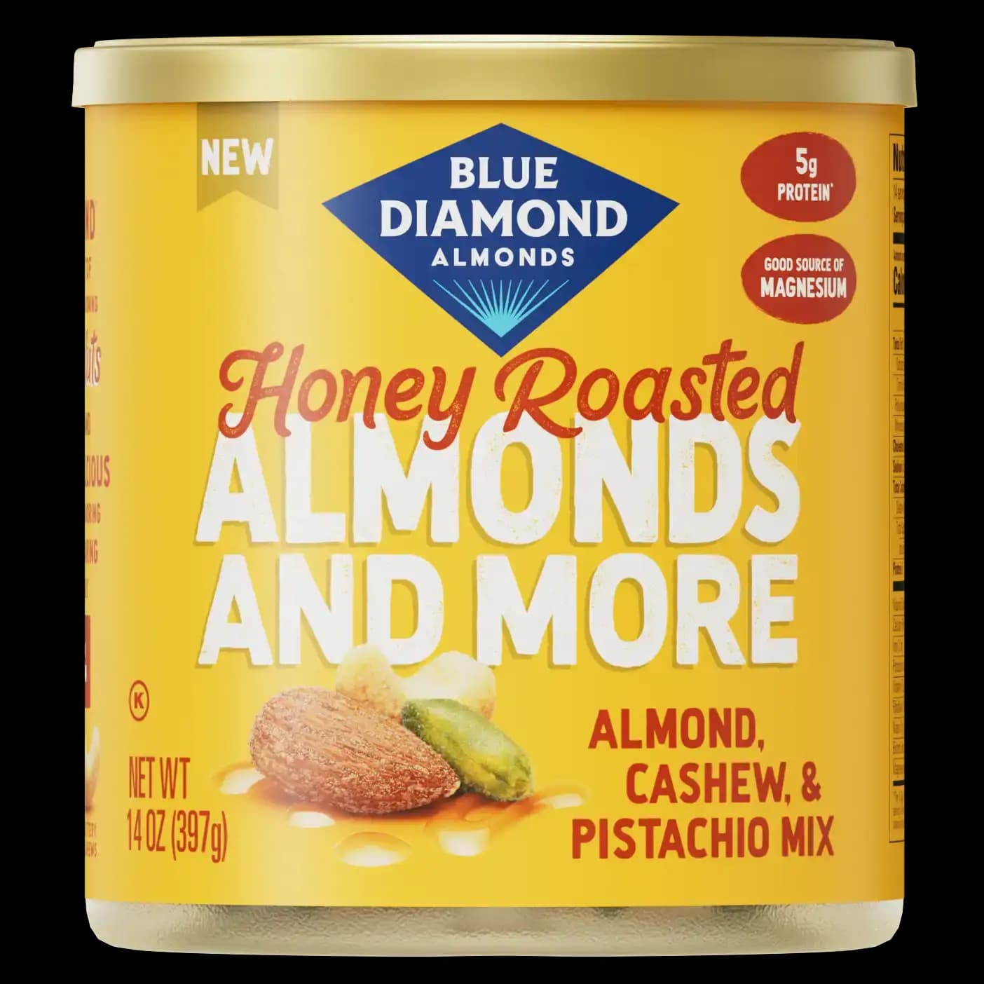 Can of Honey Roasted Almond, Cashew, and Pistachio Mixed Nuts