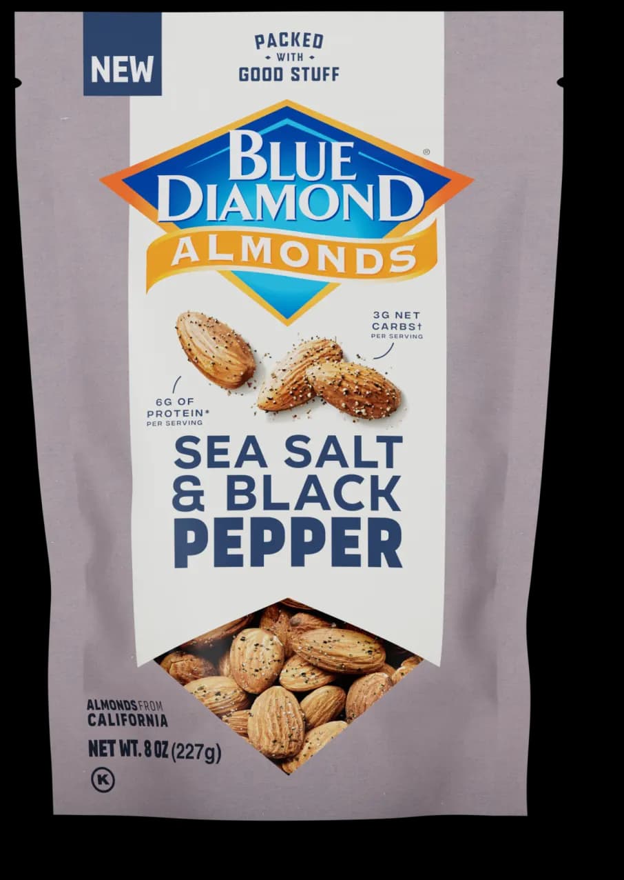 Sea Salt & Black Pepper Produce Almonds