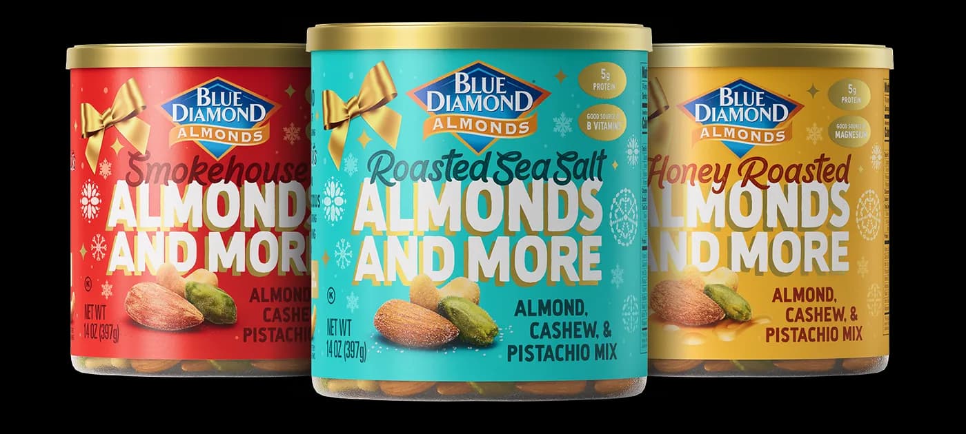 Snack Almonds 14oz Cans Lineup