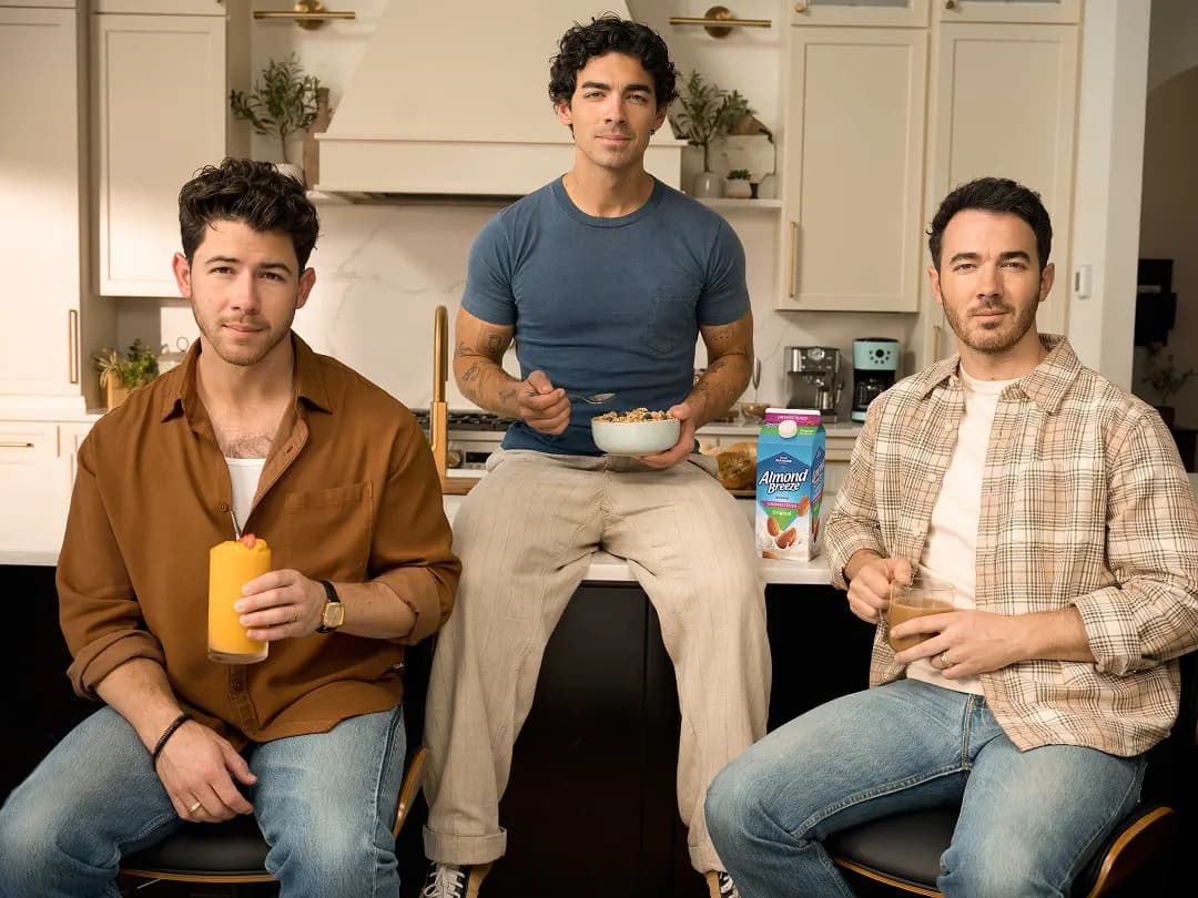 Jonas Brothers enjoying Almond Breeze Almondmilk