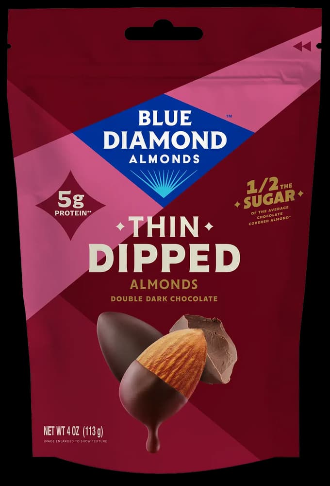 Thin Dipped Double Dark Chocolate Almonds