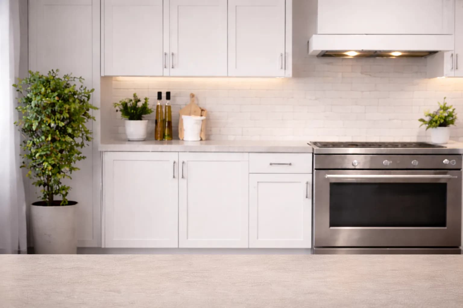 Modern kitchen with natural touches