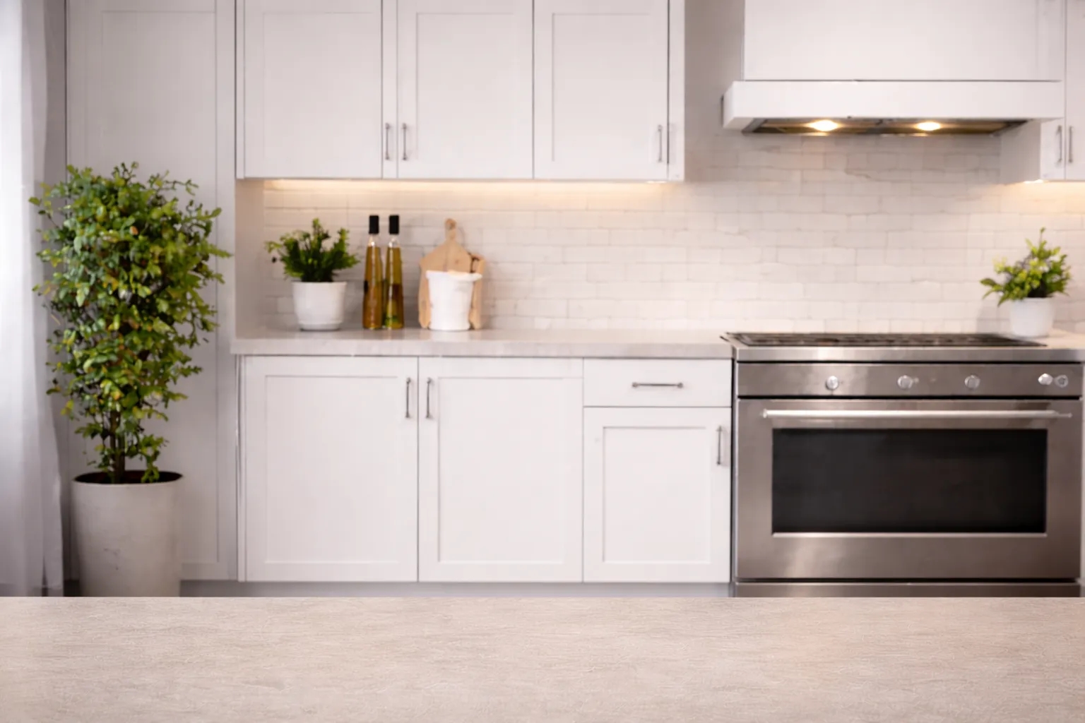 Modern kitchen with natural touches