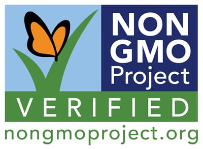 Graphic showing text Non-GMO Project Verified with URL nongmoproject.org at the bottom